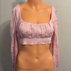 Princess Polly Pink Floral Crop Top